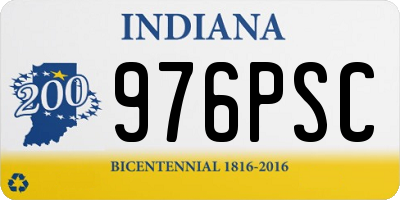 IN license plate 976PSC