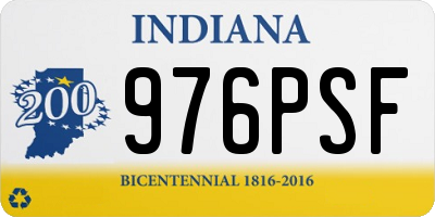 IN license plate 976PSF