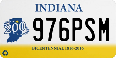 IN license plate 976PSM