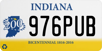 IN license plate 976PUB