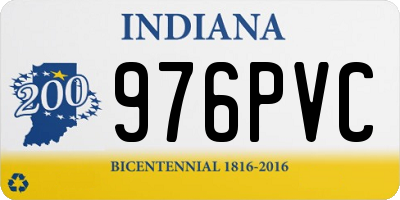 IN license plate 976PVC