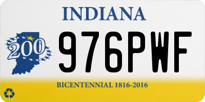 IN license plate 976PWF