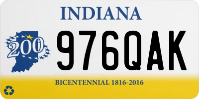 IN license plate 976QAK