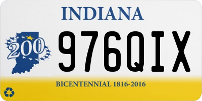 IN license plate 976QIX
