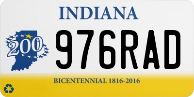IN license plate 976RAD