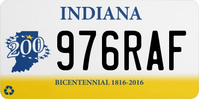 IN license plate 976RAF