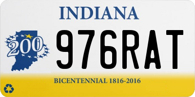 IN license plate 976RAT