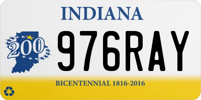 IN license plate 976RAY