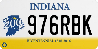 IN license plate 976RBK