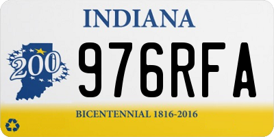 IN license plate 976RFA