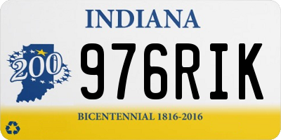 IN license plate 976RIK