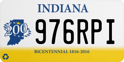 IN license plate 976RPI