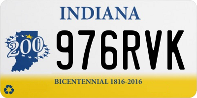 IN license plate 976RVK