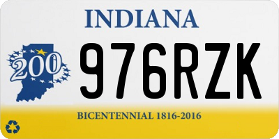 IN license plate 976RZK