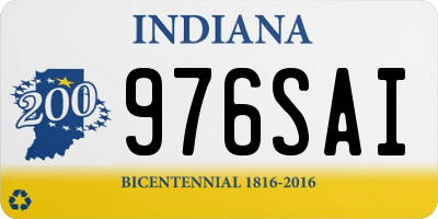 IN license plate 976SAI