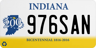 IN license plate 976SAN