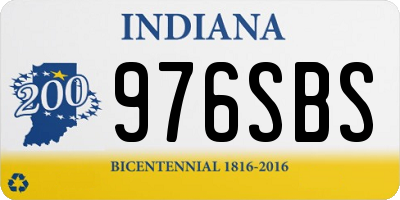 IN license plate 976SBS