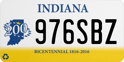 IN license plate 976SBZ