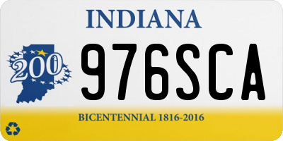 IN license plate 976SCA