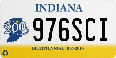 IN license plate 976SCI