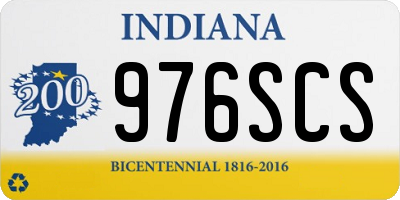 IN license plate 976SCS