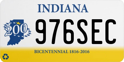 IN license plate 976SEC