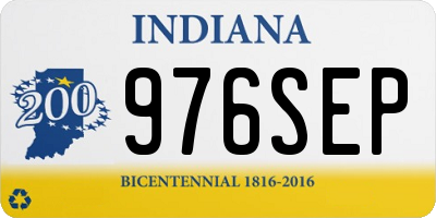 IN license plate 976SEP