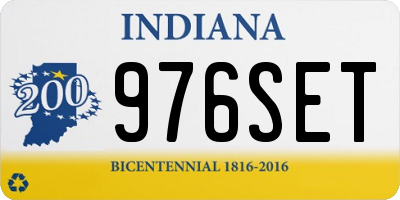 IN license plate 976SET