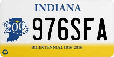 IN license plate 976SFA