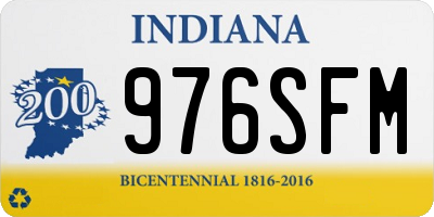IN license plate 976SFM