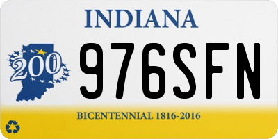 IN license plate 976SFN