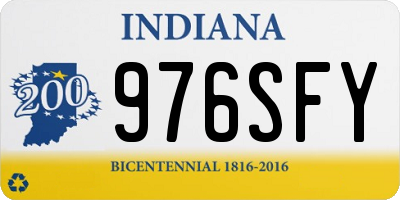 IN license plate 976SFY