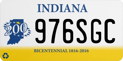 IN license plate 976SGC