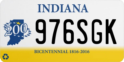 IN license plate 976SGK