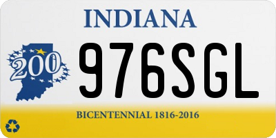 IN license plate 976SGL