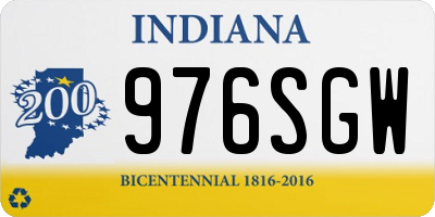 IN license plate 976SGW