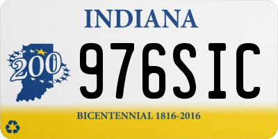 IN license plate 976SIC