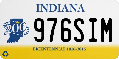 IN license plate 976SIM