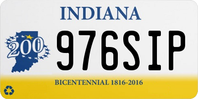 IN license plate 976SIP