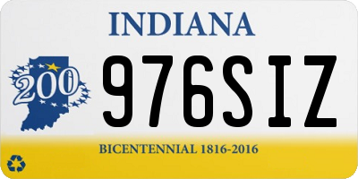 IN license plate 976SIZ
