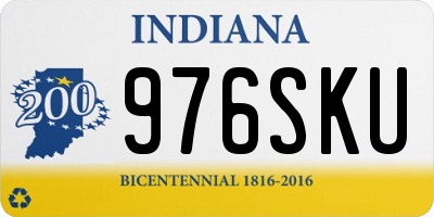 IN license plate 976SKU