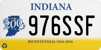 IN license plate 976SSF
