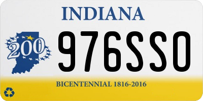 IN license plate 976SSO