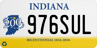 IN license plate 976SUL