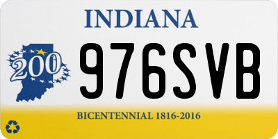 IN license plate 976SVB