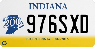IN license plate 976SXD