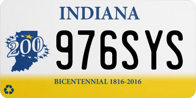 IN license plate 976SYS