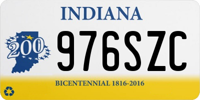 IN license plate 976SZC