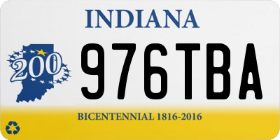 IN license plate 976TBA