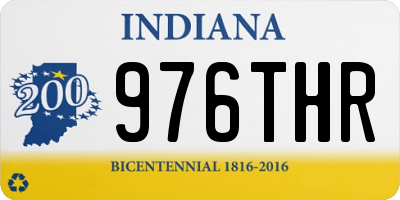 IN license plate 976THR